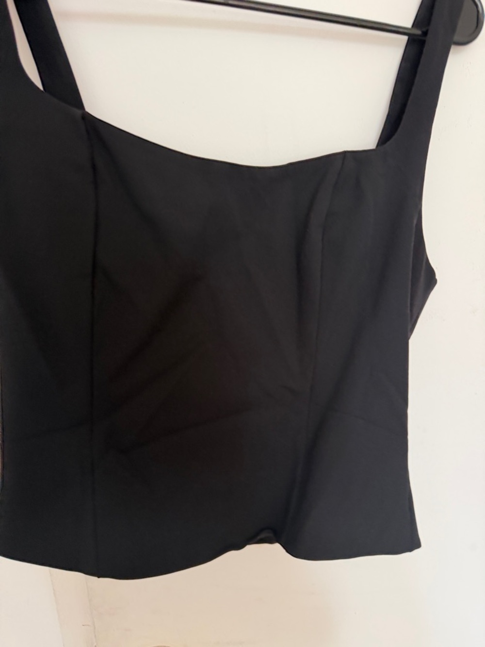 Aritzia Black Square-Neck Crop Top